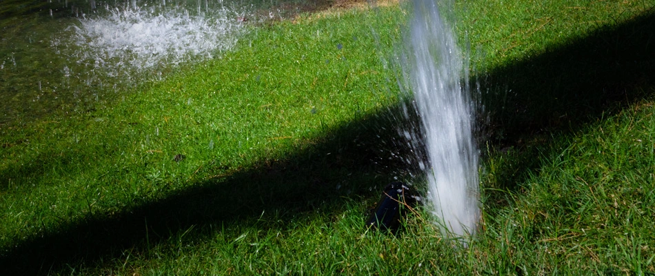 Damaged irrigation line in Sioux Falls, SD.