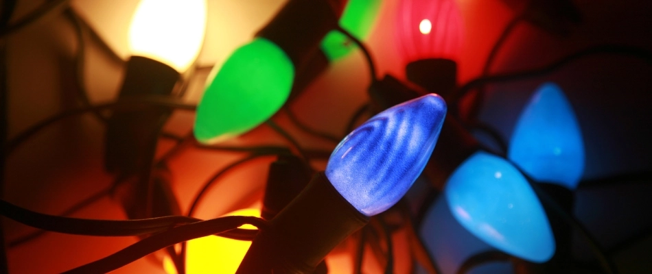 String of holiday lights ready to be put up in Brandon, SD.