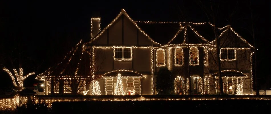 Large Home With Christmas Lights